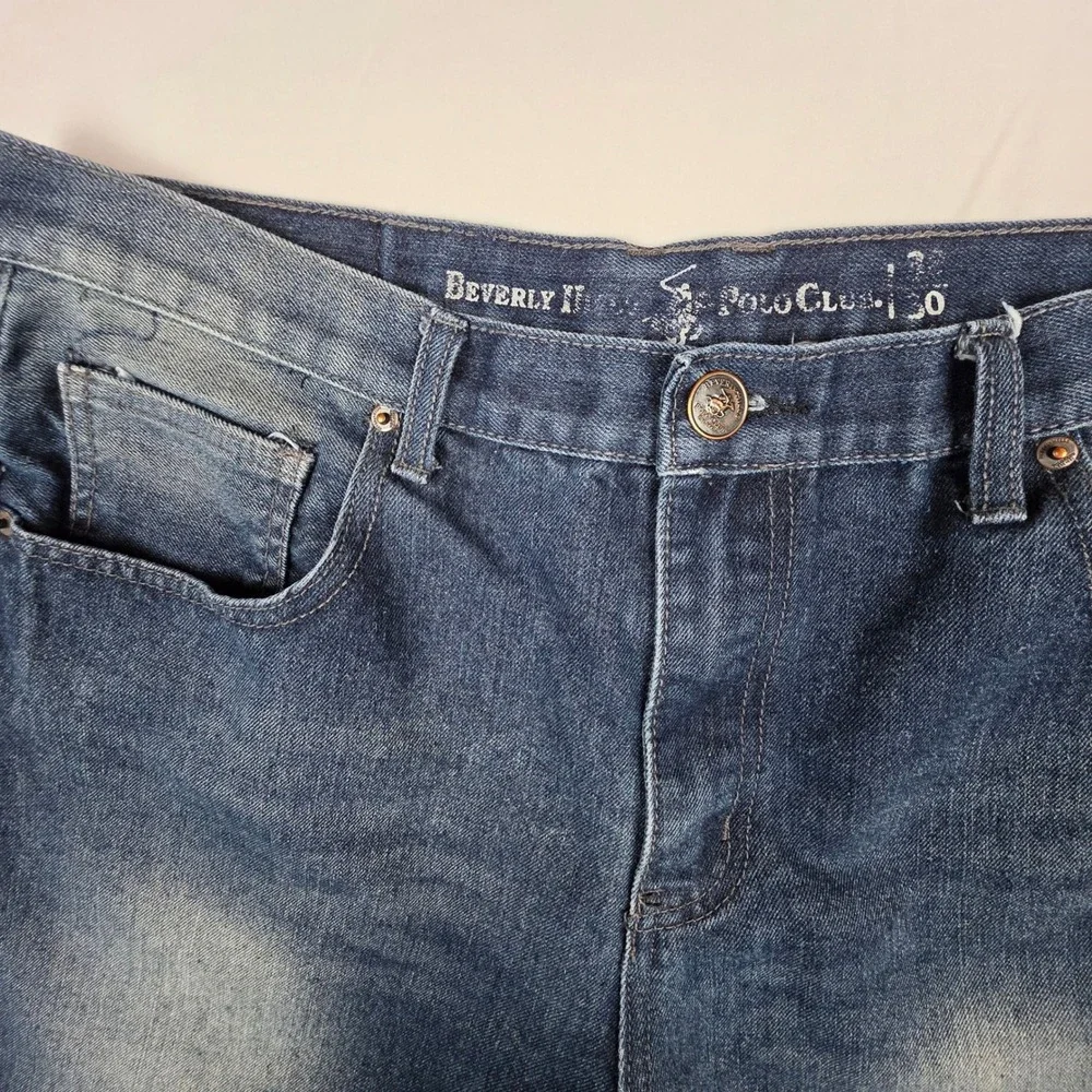 Beverly Hills Polo Club Mens Straight Leg Jeans Dark Wash Blue Denim 36x29